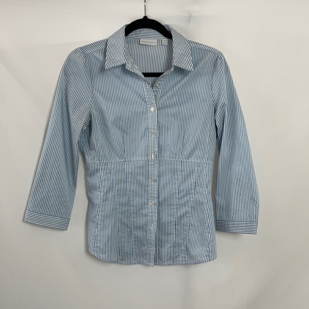 New York & Company Women’s Striped Button Down Top